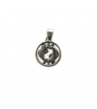 PE001391 Genuine sterling silver pendant charm solid hallmarked 925 zodiac sign Pisces